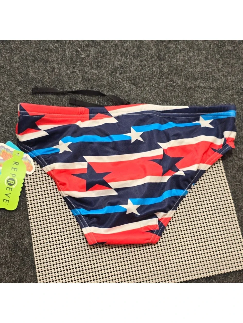 NWT Speedo Eco Endurance Swim Brief 32 USA Stars Stripes Red White Blue
